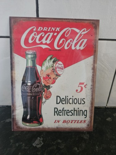 Vintage coca cola metal - coca-cola, sign