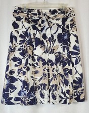Gerry Weber Ladies A Line Skirt Blue Abstract Floral Print Below Knee Size 10