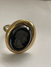Vintage Cameo Sarah Coventry Signed Adjustable Ring