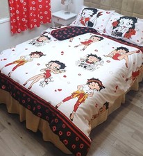 Betty Boop 'ERAS' White Red Black KING SIZE Bed Duvet Cover Bedding Set Gift