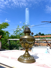 Antique Vintage Martin’s Patent Brass Oil Lamp Beautiful Design Old Brass Patina