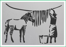 Banksy zebra wash mylar stencil, 190 micron reusuable flexible stencil