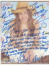 Miley Cyrus Signed 8.5x11