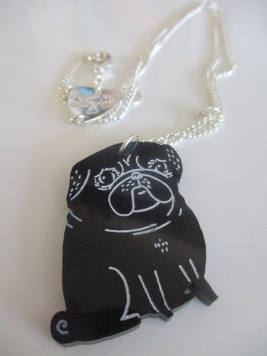 Tatty devine pug dog - dog, necklace