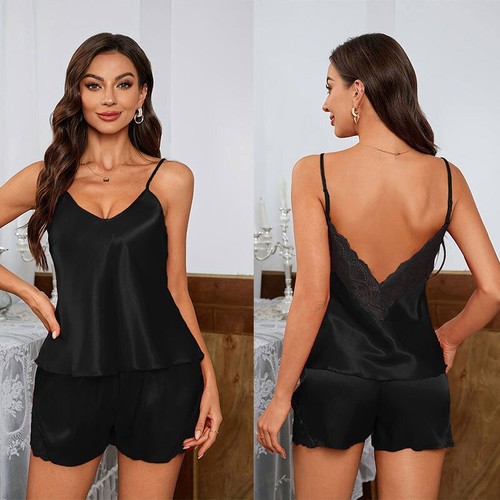 2pcs womens silk satin - satin, lace
