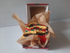 Novelty Hamburger Socks in Takeaway Box Two Pairs Size 5-9 Adult