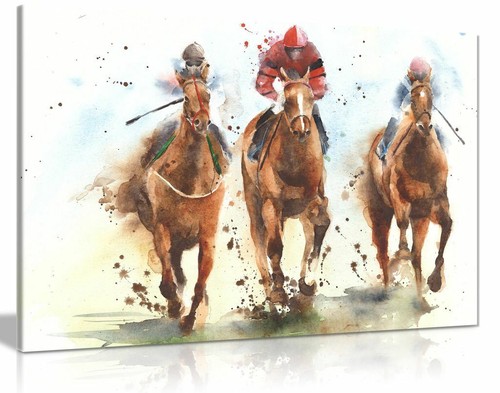 Horse racing watercolour - racing,