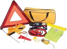SL HEAVY DUTY 9PC CAR EMERGENCY KIT-FOOT PUMP, TORCH, JUMP LEADS,WANING TRIANGLE