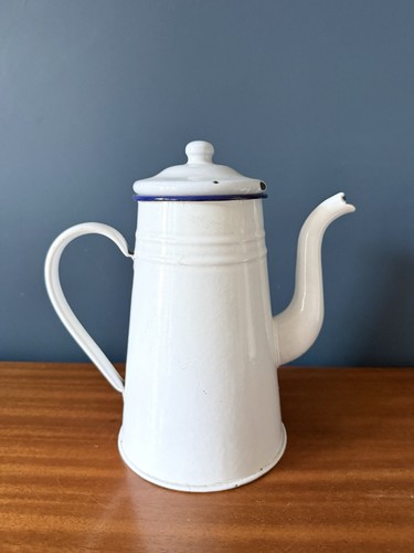 Vintage french white enamelled - white,
