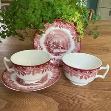 Spode, 2 Cup & Saucer Set. Winter’s Scene.Christmas.Excellent  Condition