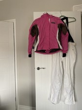 Dare2b Bright Pink White Matching Ski Snow Outfit Set Jacket/Coat Salopettes