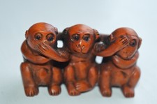 Three Wise Monkeys - See No Evil, Hear No Evil, Speak No Evil - Antiquated Wood
