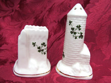 Carrigdhoun & Carrigaline Irish Pottery Shamrock Salt & Pepper Shakers Ireland