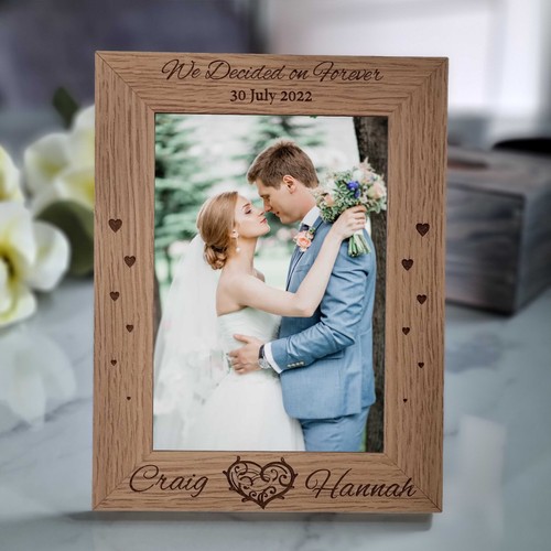 Wedding photo frame engraved - wedding,