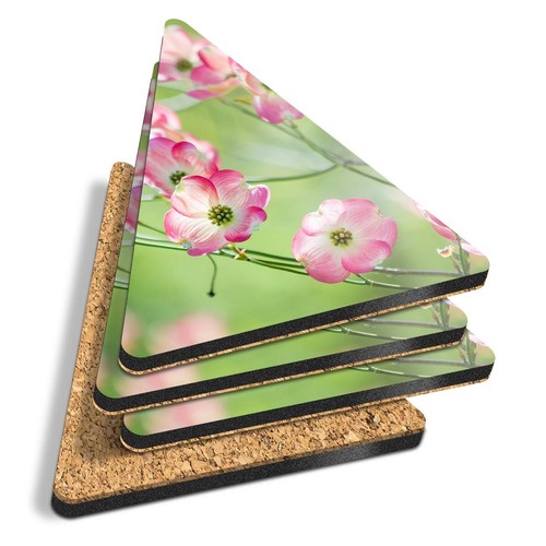 Triangle mdf coaster pink - triangle,