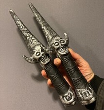 Toy Plastic Ninja Sais Fancy Dress Weapons Daggers Swords Halloween AGED SKULL