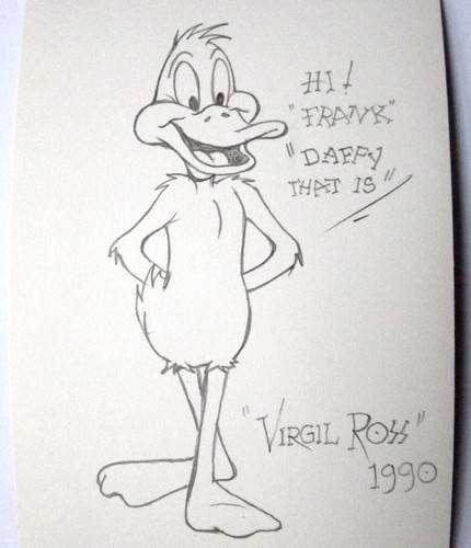 Virgil ross signed daffy duck - signed,
