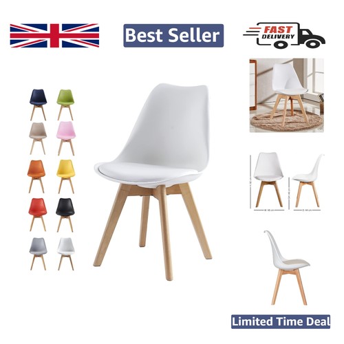 Sleek white dining chair with - sleek,