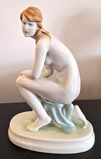 ZSOLNAY PECS FIGURE NUDE WOMAN