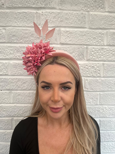 Dusky pink fascinator - dusky,