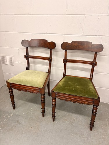 Pair antique bar backed - pair,