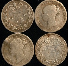 Threepence 1838 - 1887