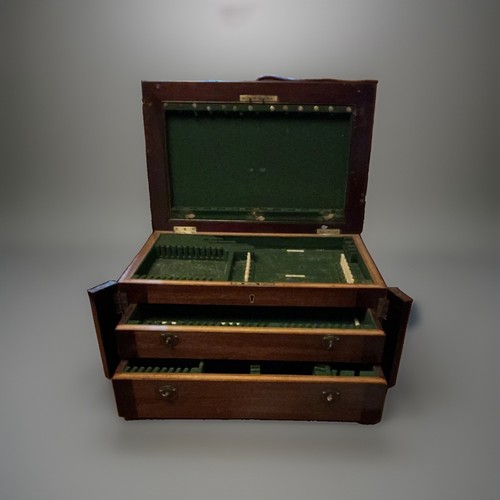 Large mahogany empty cutlery - large,