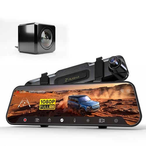 Inch mirror dash cam - dash, full
