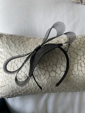 New Black Fascinator Headband with Cream Feathers Wedding Races