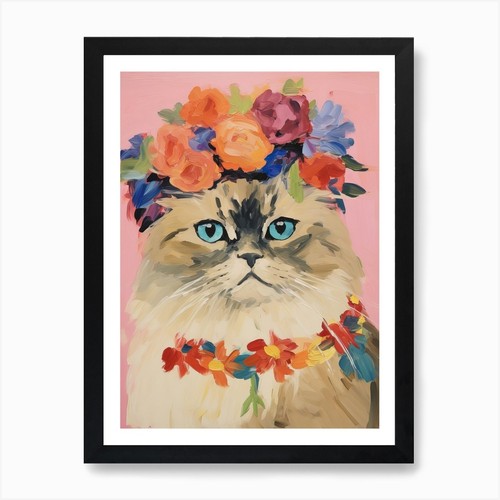 Himalayan cat with - cat, flower