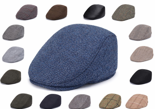 New mens flat cap gatsby - flat, tweed
