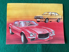 FORD ESCORT RS 2000 YELLOW & CHEVROLET CAMARO DRAWING ADVERT A4 FILE A