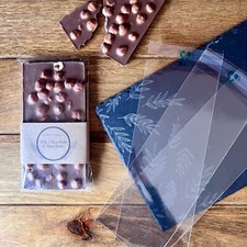 Clear Chocolate Fudge Bar Packaging Bags Eco Friendly Cello Plastic Free Gift