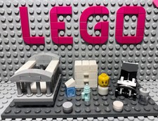 Lego Grey Baby Bed, Cot, Crib, Changing Table, Feeding Bottle, Milk Carton New