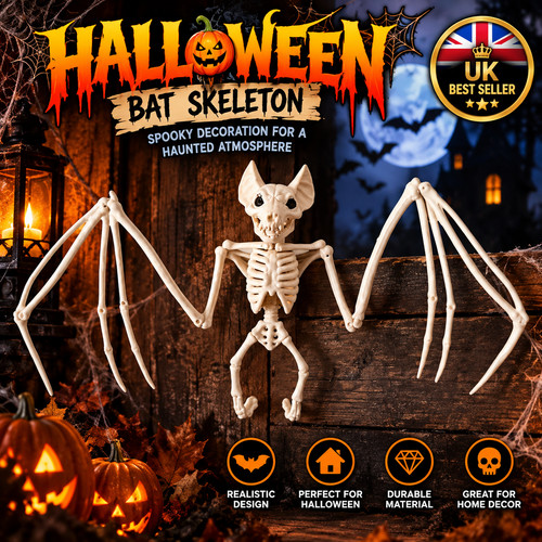 Halloween creepy bat - bat, skeleton