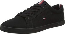 Size UK 10.5 - Tommy Hilfiger Harlow Canvas Black Shoes Trainers