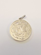 Antique Sterling Silver Love Token Two Doves With Flowers Pendant Hallmarked 18g