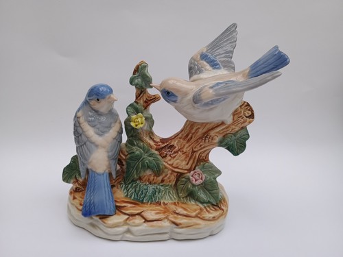 Porcelain figurine two blue - figurine,