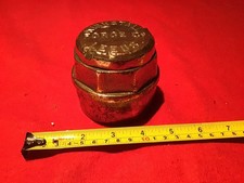 VINTAGE BRASS CART CAPS ADVERTISING KIRKSTALL FORGE CO. LEEDS. 8cm Diameter