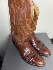 Vintag Nocona Texas Brown Exotic Alligator Western Cowboy boots 9.5 D USA 9uk 43