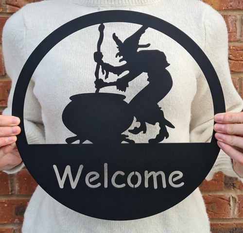 Witch welcome sign plaque - sign, |
