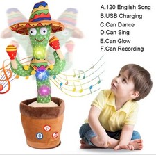 Dancing Cactus Plush Toy Can Singing & Recording to Learn Talking baby Kids Gift