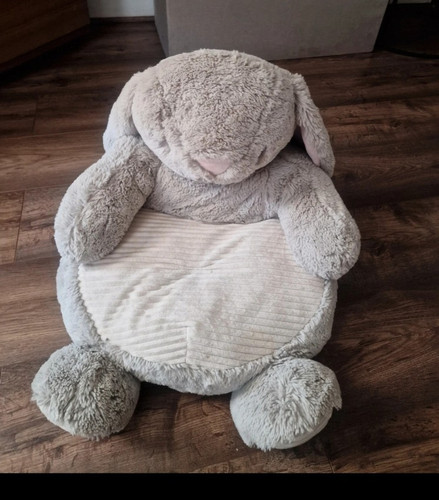 Large grey cream plush - grey,