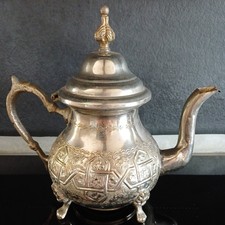 Vintage Silver Plated Moroccan Teapot. Arabic Stamped On Bottom