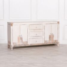 Oriental Mango Wood Distressed White Sideboard