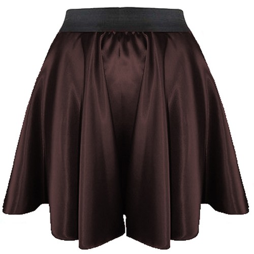 Black satin mini - satin, skirt
