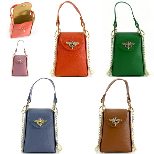 Grab handle leather crossbody - leather,