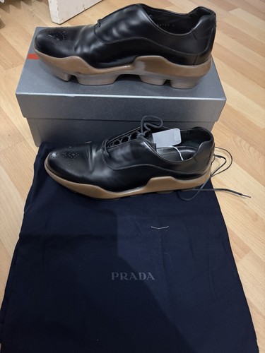 Prada leather platform brogues - prada,