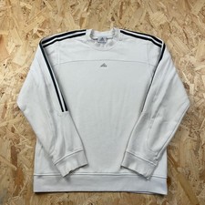 Vintage 2000s Adidas White Football Sweatshirt Centre Logo Jumper Y2K S