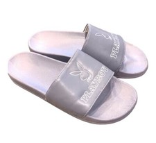 {PLAYBOY} Slides/Sandals/Shoes Gray Rubber Womens Summer/Spring ~7.5